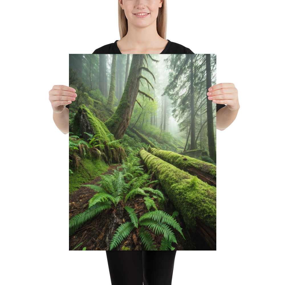 Emerald Sanctuary Poster — Mystical Forest Art Print view 4