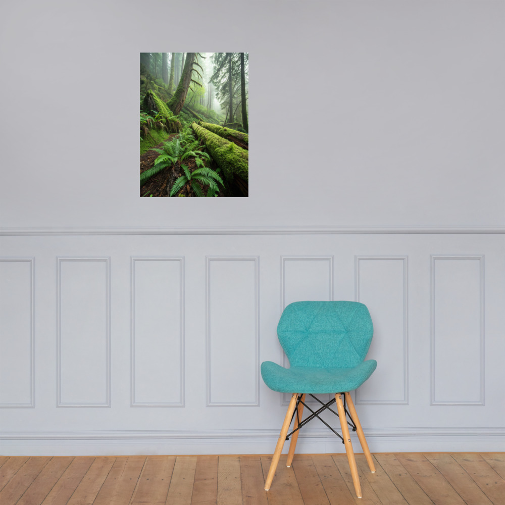 Emerald Sanctuary Poster — Mystical Forest Art Print view 2