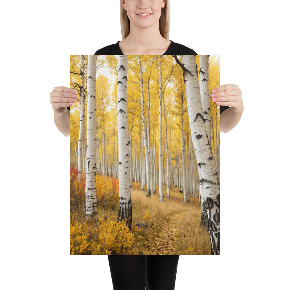 Golden Reverie Poster — Serene Autumn Forest Art Print view 2
