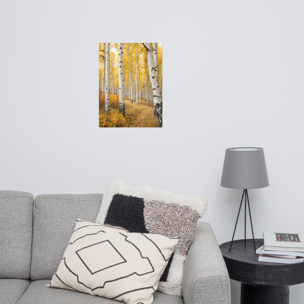 Golden Reverie Poster — Serene Autumn Forest Art Print view 3