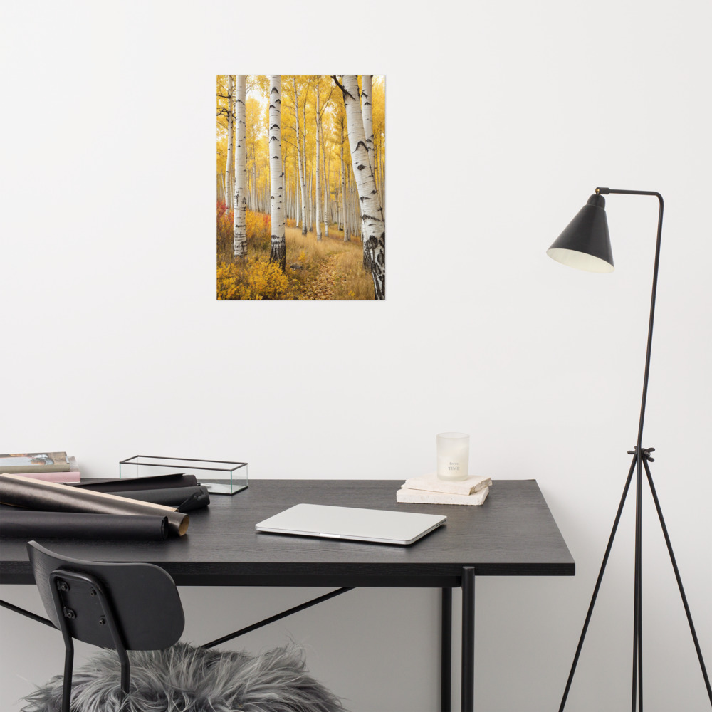 Golden Reverie Poster — Serene Autumn Forest Art Print view 4