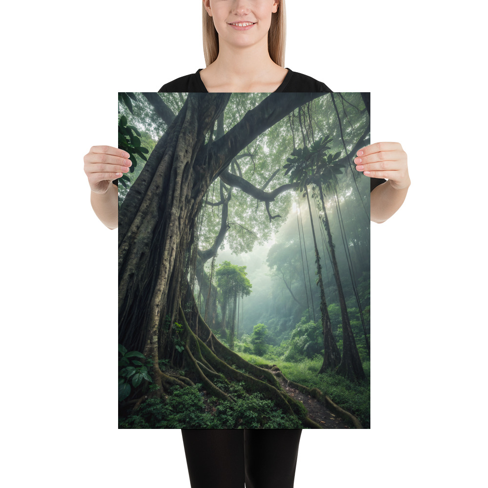 Verdant Depths Poster — Mystical Rainforest Art Print view 3