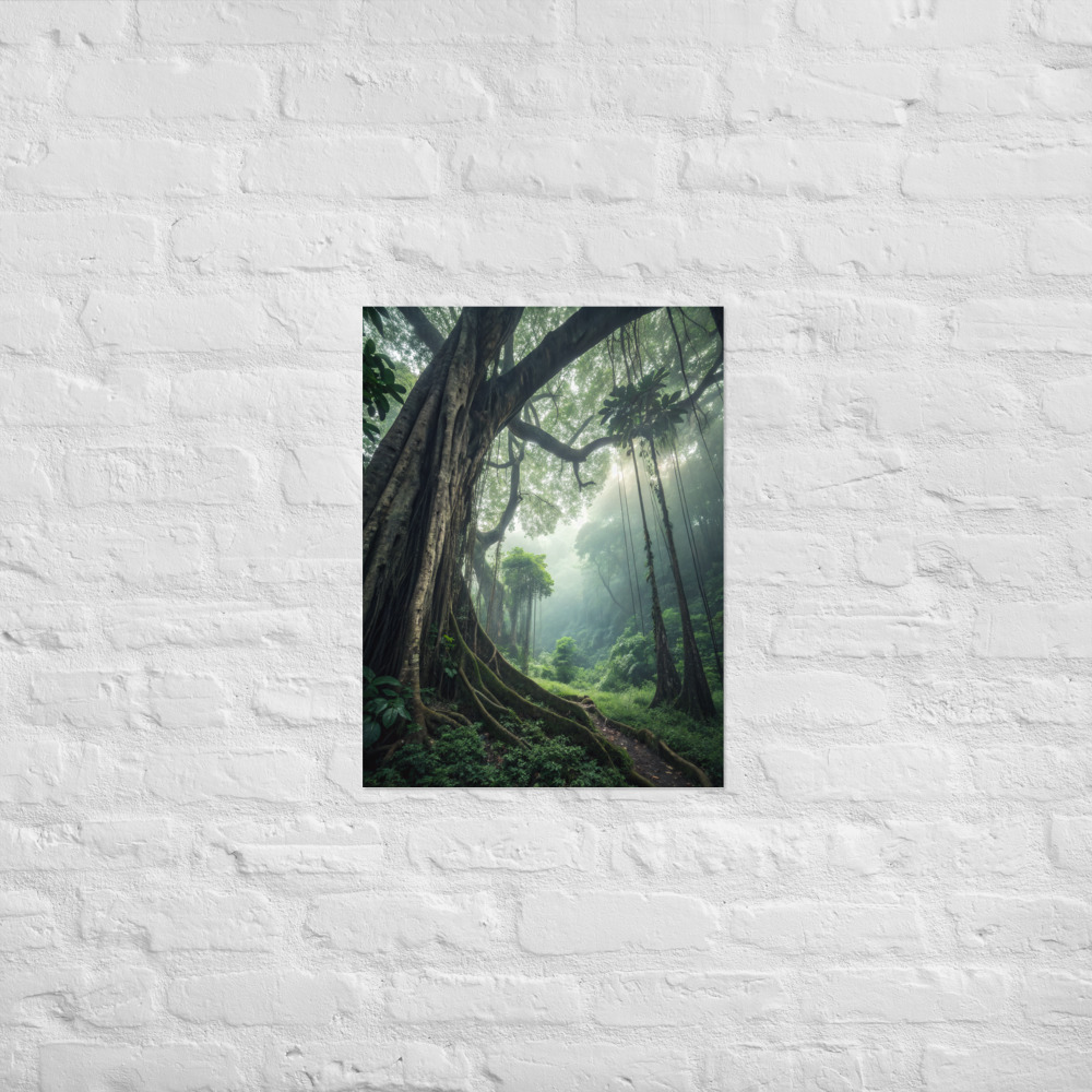 Verdant Depths Poster — Mystical Rainforest Art Print view 2