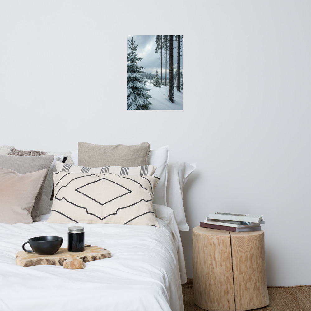 Winter's Hush Poster — Contemplative Forest Art Print view 3