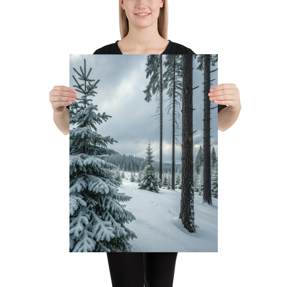 Winter's Hush Poster — Contemplative Forest Art Print view 4