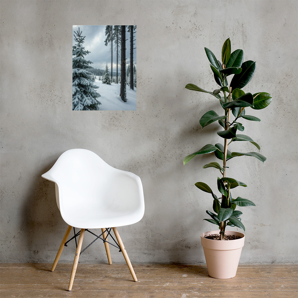 Winter's Hush Poster — Contemplative Forest Art Print view 2