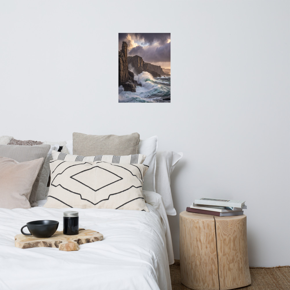 Storm-Swept Cliffs Poster — Dramatic Ocean Art Print view 3