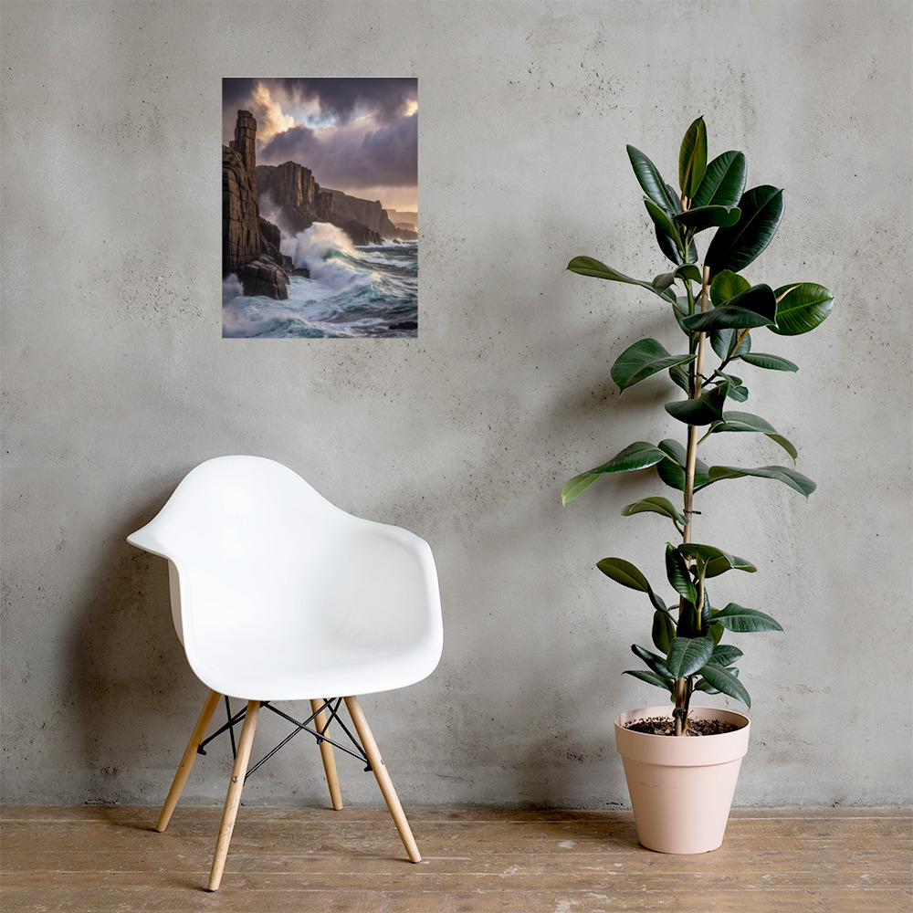Storm-Swept Cliffs Poster — Dramatic Ocean Art Print view 2