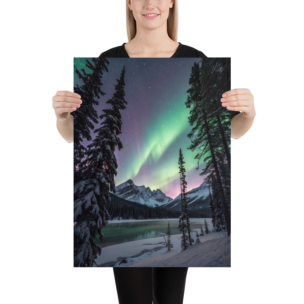 Aurora Over Silent Waters Poster — Ethereal Northern Lights Art Print view 4