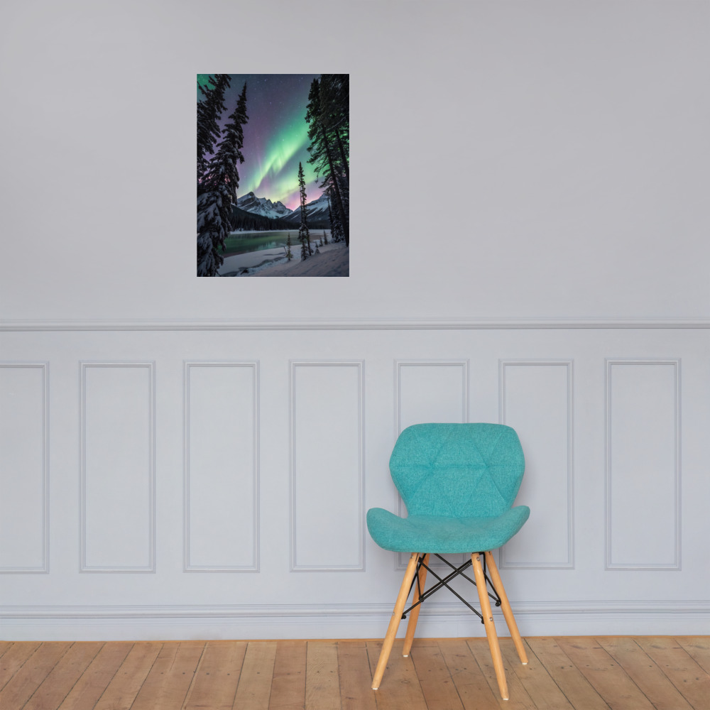 Aurora Over Silent Waters Poster — Ethereal Northern Lights Art Print view 2