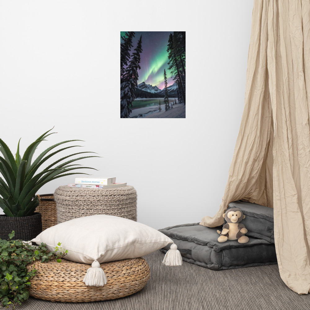 Aurora Over Silent Waters Poster — Ethereal Northern Lights Art Print view 3