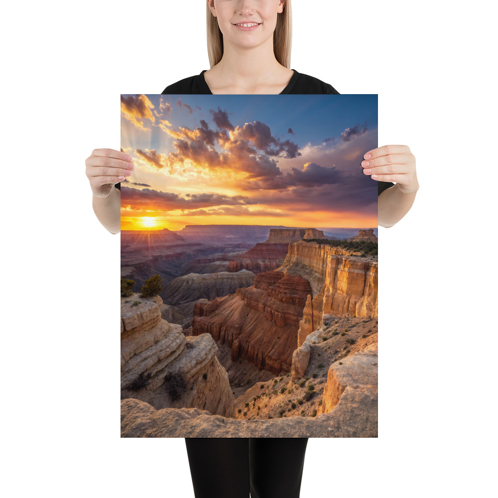 Desert Canyon Twilight Poster — Dramatic Southwest Landscape Art view 4