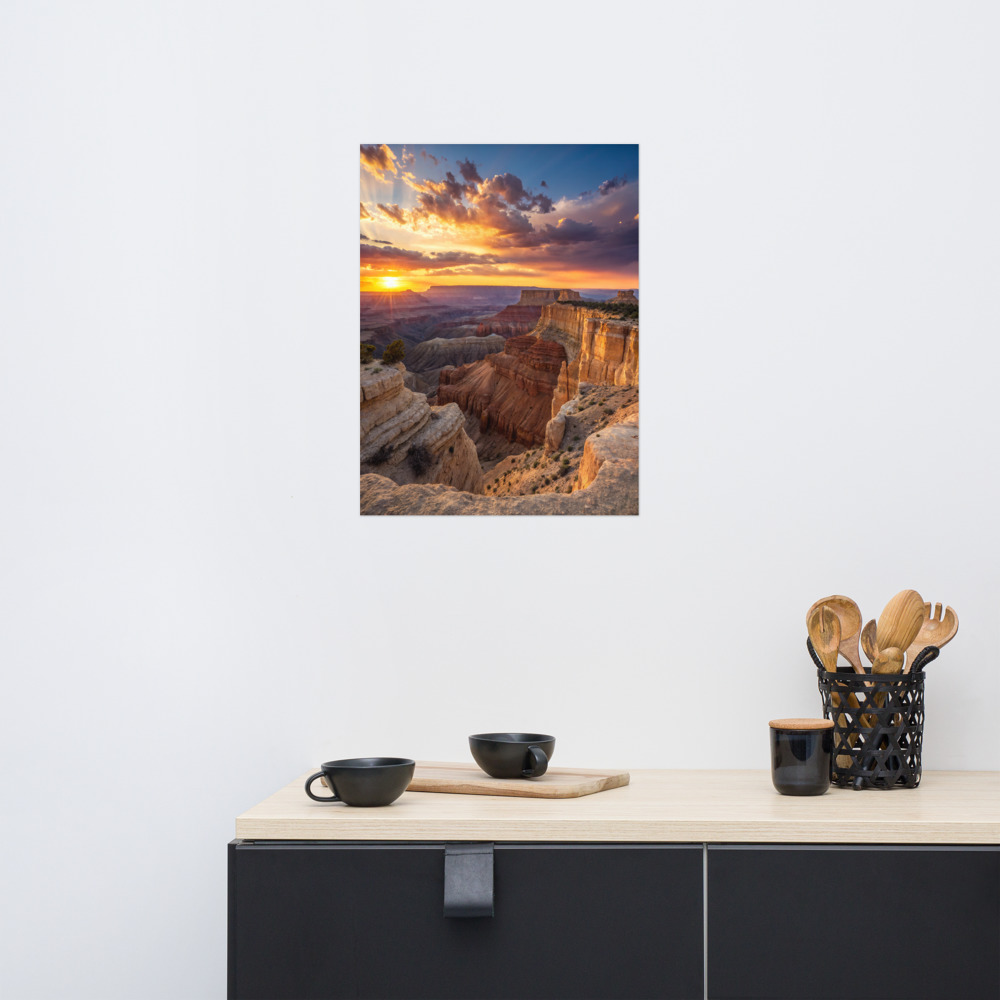 Desert Canyon Twilight Poster — Dramatic Southwest Landscape Art view 3