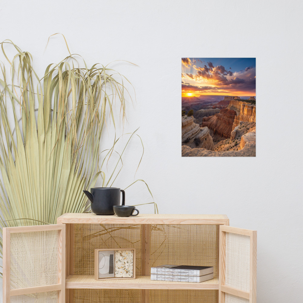 Desert Canyon Twilight Poster — Dramatic Southwest Landscape Art view 2