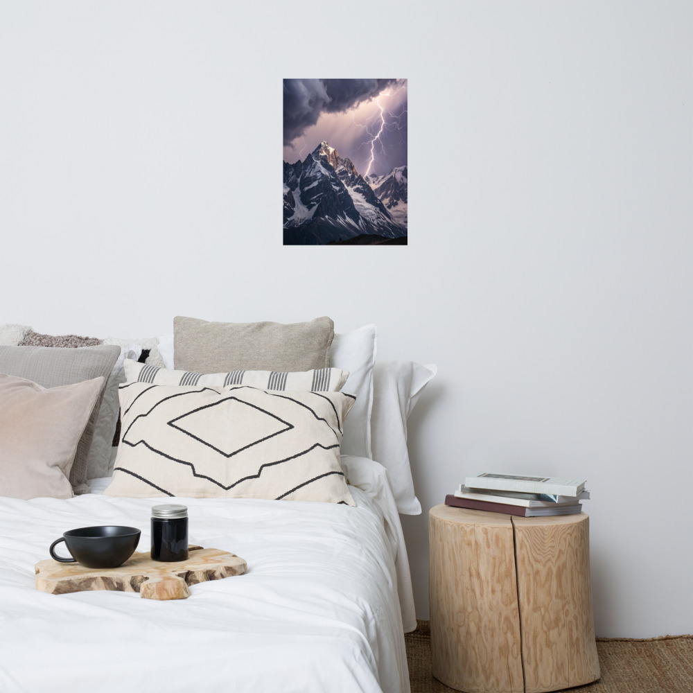 Storm Over Jagged Peaks Poster — Dramatic Alpine Art Print view 3