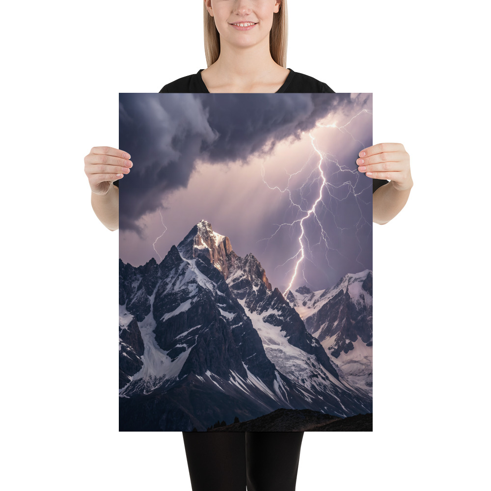 Storm Over Jagged Peaks Poster — Dramatic Alpine Art Print view 4