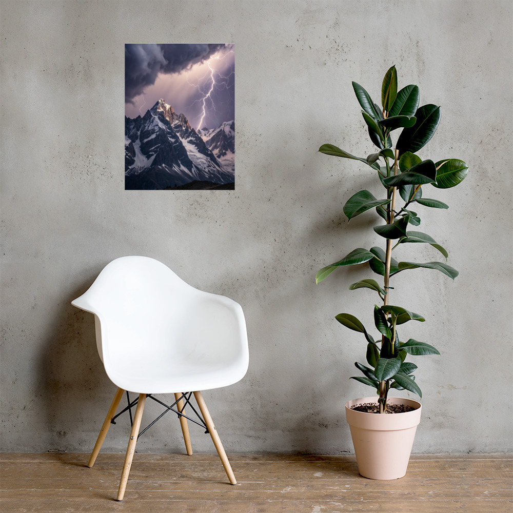 Storm Over Jagged Peaks Poster — Dramatic Alpine Art Print view 2