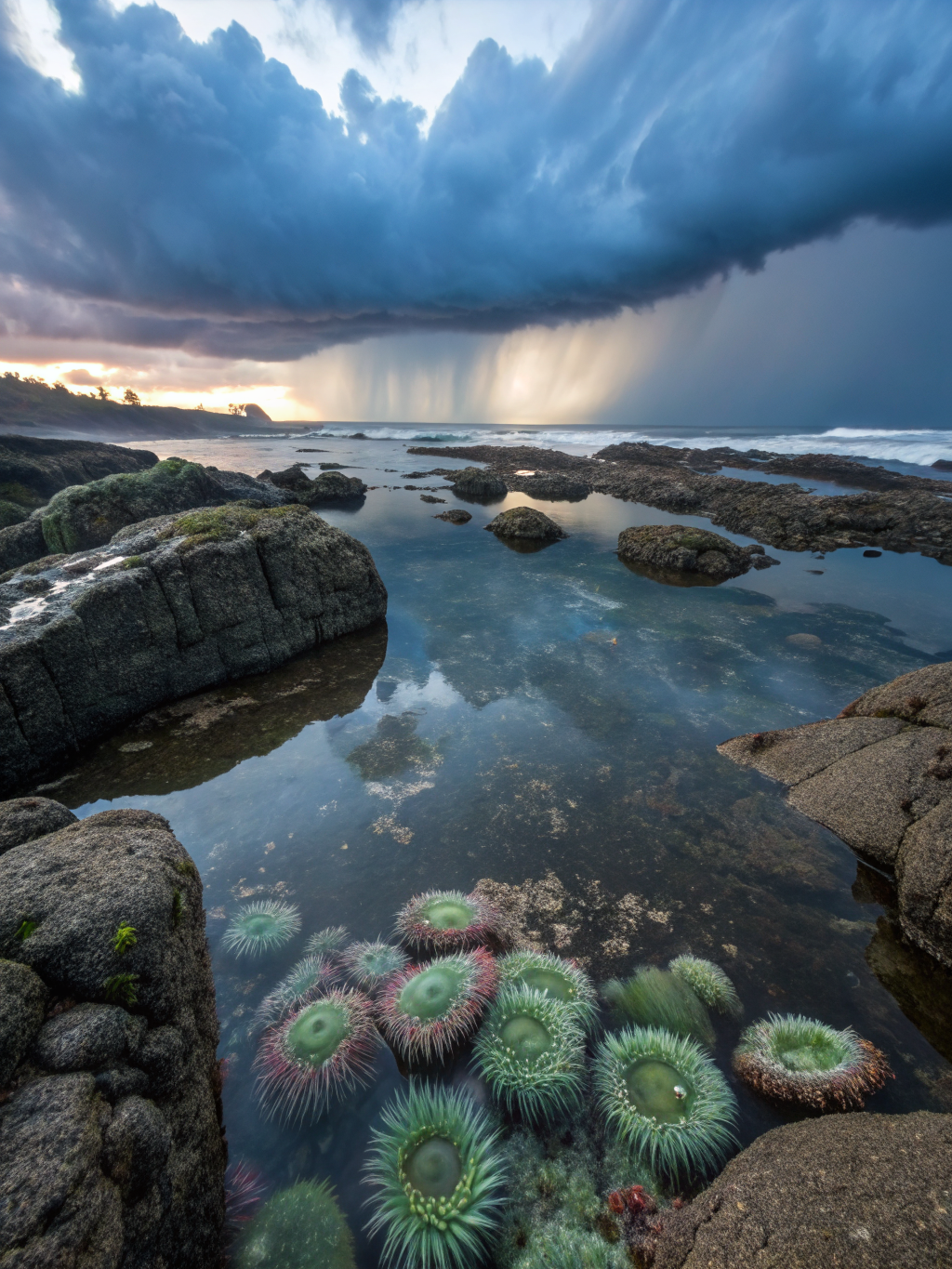 Tide Pool Reflections Poster — Contemplative Ocean Art Print