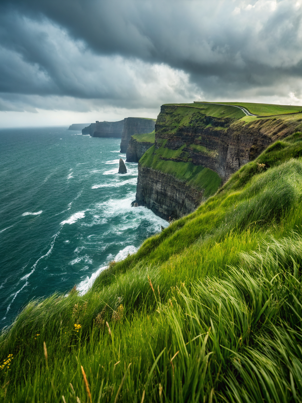 Emerald Headland Poster — Dramatic Coastal Landscape Art Print